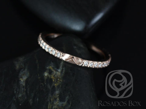 14kt Gold Matching Band to EXTRA LOW Chantelle Glitter Pave Diamonds ALMOST Eternity Ring - Rosados Box