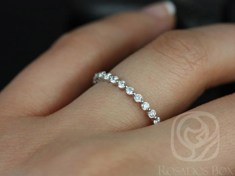 Ready to Ship Petite Naomi Platinum DiamondSingle Prong ALMOST Eternity Ring - Rosados Box