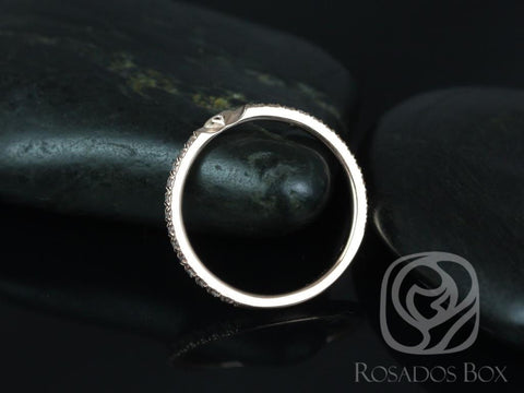 14kt Gold Matching Band to EXTRA LOW Chantelle Glitter Pave Diamonds ALMOST Eternity Ring - Rosados Box