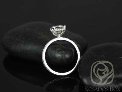 2ct Sofia 8mm 14kt Moissanite Diamond Hidden Halo Round Engagement Ring,Secret Halo Ring,Round Wedding Ring,Unique Solitaire Ring