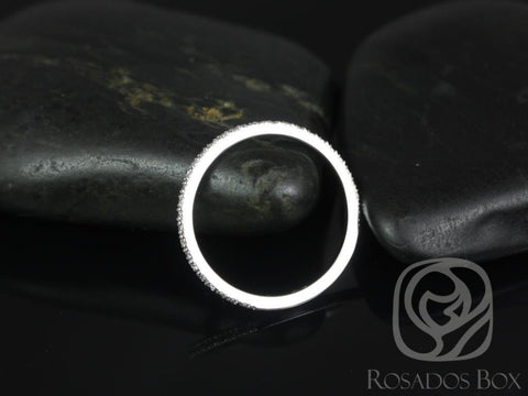 14kt White Gold Matching Band to Sofia 8mm Pave Diamonds ALMOST Eternity Ring - Rosados Box