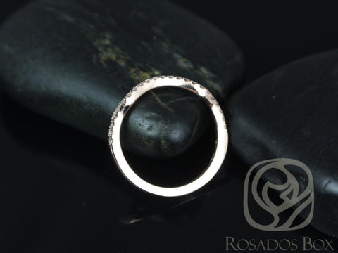 14kt Rose Gold Matching Band to the Thelma 10x8mm Diamond HALFWAY Eternity Ring,Shadow Band,Curved Wedding Ring,Matching Diamond Ring