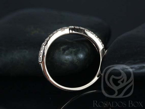 Lima 14kt Criss Cross Diamond HALFWAY Ring,Diamond Infinity Band,Unique Diamond Ring,Crossover Ring,Anniversary Gift,Diamond Wedding Ring