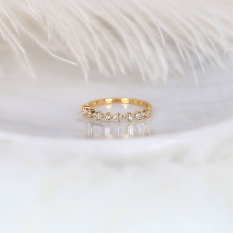 Petite Coraline 14kt Gold Diamond HALFWAY Eternity Ring - Rosados Box