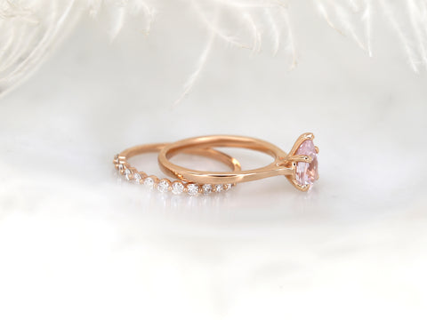 1.56ct Skinny Jane & Petite Naomi Icy Blush Champagne Sapphire Diamonds Pear Solitaire Unique Bridal Set