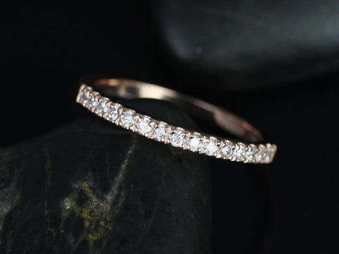 14kt Matching Band to Barra/Samina 9mm or 10mm Pave Diamond HALFWAY Eternity Ring