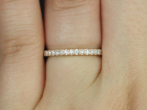 14kt Matching Band to Barra/Samina 9mm or 10mm Pave Diamond HALFWAY Eternity Ring