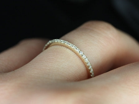 14kt Gold Matching Band to Romani 7x5mm/8x6mm Rebecca HALFWAY Eternity Ring