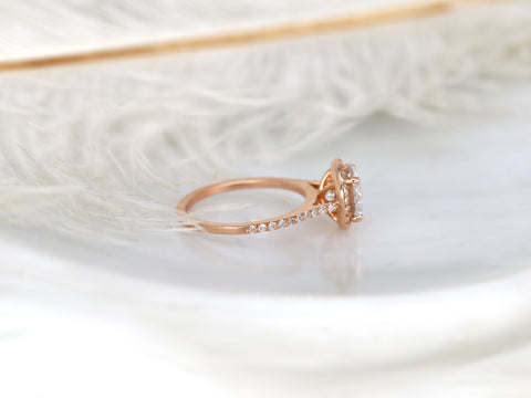 2ct Kubian 8mm 14kt Moissanite Diamond Round Halo Ring - Rosados Box