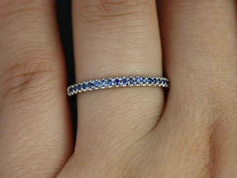 Kierra 14kt White Gold Blue Sapphire HALFWAY Eternity Ring