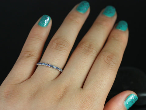 Kierra 14kt White Gold Blue Sapphire HALFWAY Eternity Ring