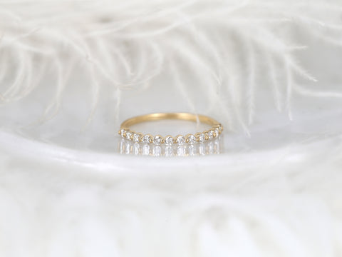 Petite Naomi 14kt Gold White Sapphire Minimalist HALFWAY Eternity Ring