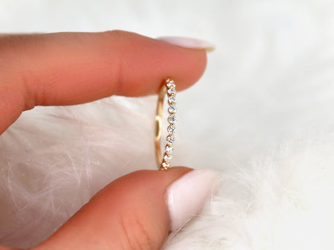 Ready to Ship Petite Naomi 14kt WHITE Gold Diamond Minimalist HALFWAY Eternity Ring