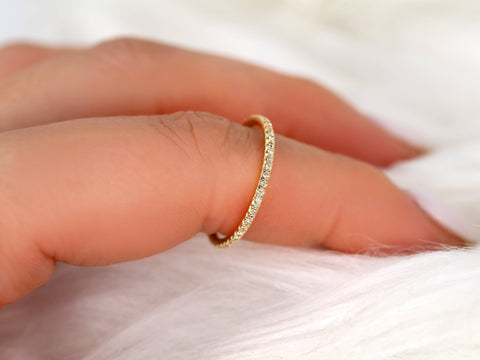Priscilla 14kt Gold Ultra Thin Diamonds ALMOST Eternity Ring