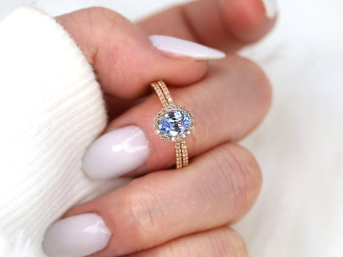Cushion Cut Light Blue Sapphire Diamond Ring in 14K White Gold – Studio1040