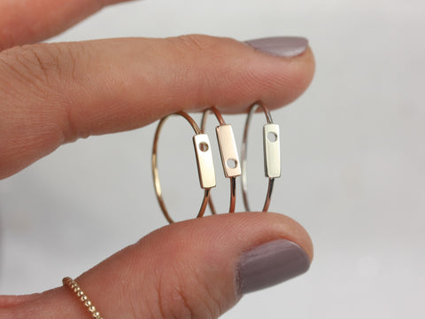 Domino 14kt Solid Gold Dainty Ring