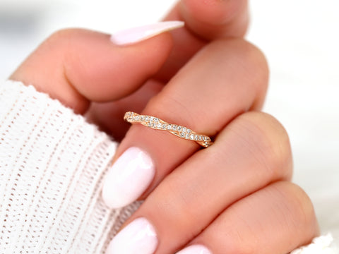 14kt Gold Matching Band to Twyla Diamond ALMOST Eternity Ring
