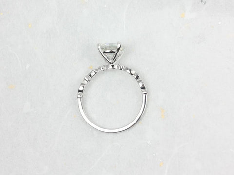 2ct Nadine 8mm 14kt Gold Moissanite Diamond WITH Milgrain Round Engagement Ring