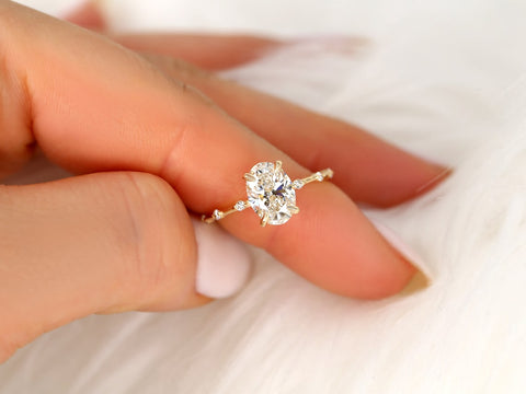 1.69ct Ready to Ship Alix 14kt Gold Diamond Dainty Minimalist Oval Solitaire Ring
