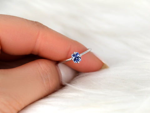 0.72ct Ready to Ship Rita 14kt White Gold Cornflower Sapphire Solitaire Ring