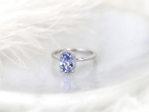 2.49ct Waverly 14kt Cornflower Sapphire Diamond Unique Hidden Halo Ring
