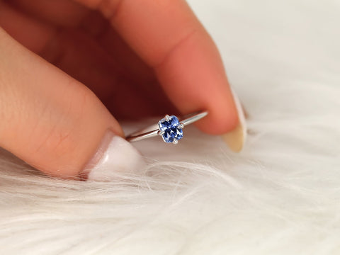 0.72ct Ready to Ship Rita 14kt White Gold Cornflower Sapphire Solitaire Ring