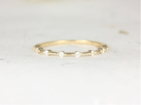 Boney 14kt Solid Gold Diamond Single Prong HALFWAY Eternity Ring
