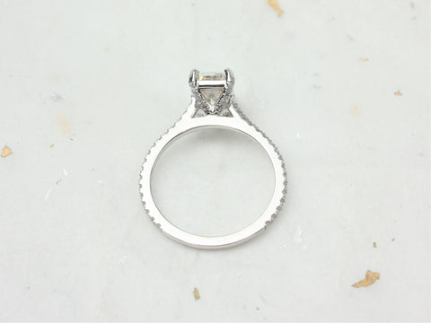 1.50cts Whitney 8x6mm 14kt Gold Moissanite Diamond Elongated Cushion Engagement Ring