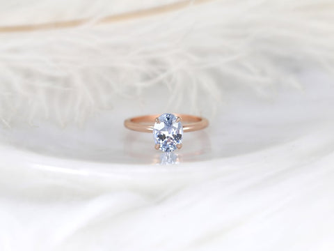 2.37ct Ready to Ship Dakota 14kt Rose Gold Lavender Cornflower Sapphire Oval Solitaire Ring