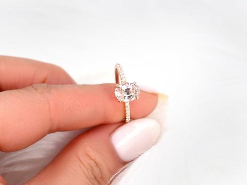 2.07ct Ready to Ship Viviana 14kt Peach Sapphire Diamond Hidden Halo Engagement Ring