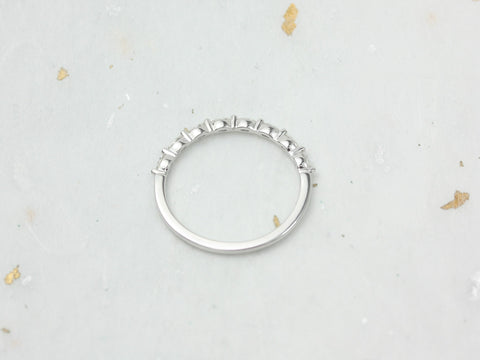 Ready to Ship Ultra Petite Leona 14kt White Gold Moissanite Floating Marquise HALFWAY Eternity Ring