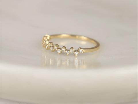 Ready to Ship Ziggy 14kt Gold HALFWAY Eternity Dainty Unique Diamond Ring,Zig Zag Stackable Ring,Anniversary Ring,Gift For Her,Unique Ring