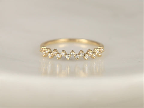 Ready to Ship Ziggy 14kt Gold HALFWAY Eternity Dainty Unique Diamond Ring,Zig Zag Stackable Ring,Anniversary Ring,Gift For Her,Unique Ring