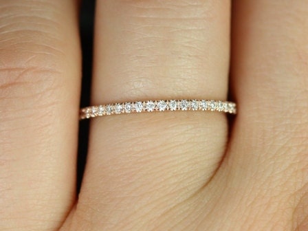 14kt Rose Gold Matching Band to Romani 7x5mm/8x6mm Rebecca HALFWAY Eternity Ring