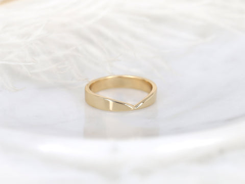 Ready to Ship Cerys 4mm 14kt YELLOW Gold Chevron Cigar Band,Unique Cigar Ring,Chevron Band,Nesting Ring,Cut Out Ring,Cigar Band,Wedding Ring