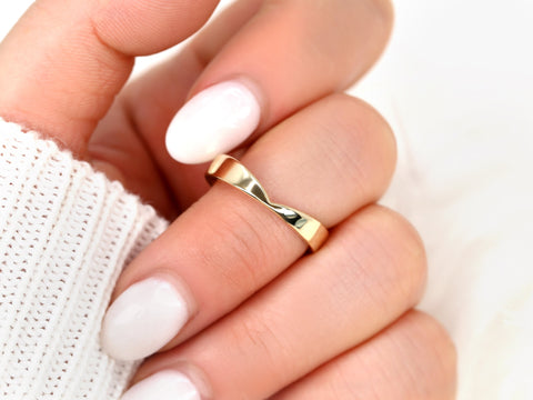 Ready to Ship Cerys 4mm 14kt YELLOW Gold Chevron Cigar Band,Unique Cigar Ring,Chevron Band,Nesting Ring,Cut Out Ring,Cigar Band,Wedding Ring