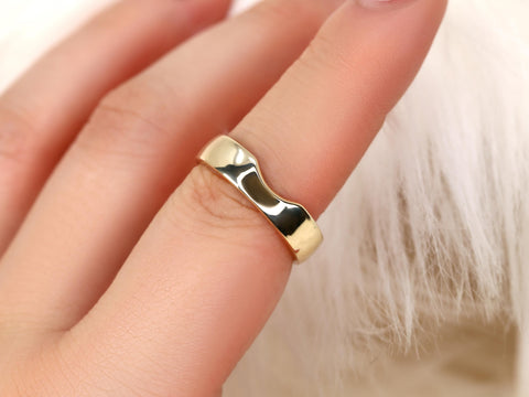 Carson 5mm 14kt Cigar Band,Unique Cigar Ring,Wide Band,Nesting Ring,Cut Out Ring,Cigar Band,Gold Wide Ring,Gold Wedding Ring,Carved Band