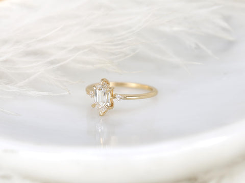 1.06ct Scout 14kt Diamond Unique Three Stone Ring,Hexagon Diamond Ring,Hexagon Cut Ring,Unique Hexagon Ring,Anniversary Ring,Gift For Her