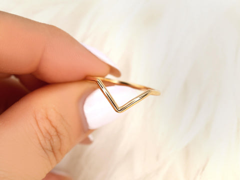 Femme Deux 14kt V Ring,Chevron Flair Ring,Stackable Ring,Minimalist Ring,Gold Ring,Gift For Her,Nesting Ring,Unique Layering Ring,Gold Ring