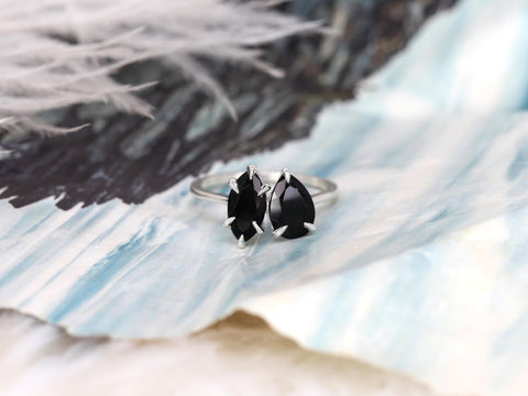 Zara 14kt Onyx Toi Et Moi Ring,Two Stone Ring,Promise Ring,Anniversary Ring,Unique Ring,Gift For Her,Unique Onyx Ring,Black Engagement Ring