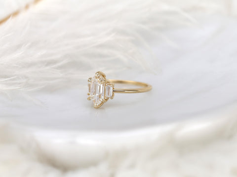 1.63ct Vega 14kt Diamond Unique Three Stone Ring,Hexagon Diamond Ring,Hexagon Cut Ring,Unique Hexagon Ring,Anniversary Ring,Trilogy Ring