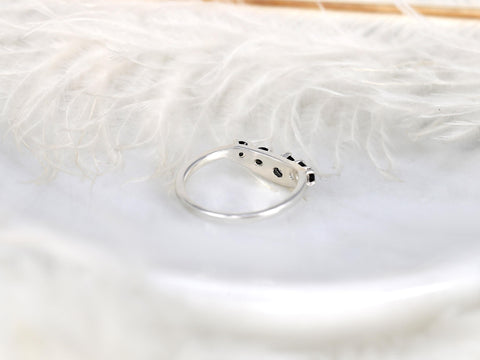 Saldana 14kt Onyx Graduated Nesting Ring,Unique Curved Wedding Ring,Nesting Band,Unique Wedding Ring,Crescendo Band,Onyx Nesting Ring