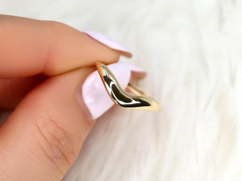 Mabel 14kt Graduated Nesting Ring,Unique Curved Wedding Ring,Nesting Band,Cut Out Ring,Unique Wedding Ring,Chunky Band,Thick Gold Ring