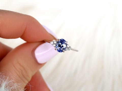 1.46ct Juniper 14kt Cornflower Sapphire Diamond Cluster Ring,Unique Sapphire Ring,Lavender Sapphire Ring,Anniversary Ring,Gift For Her