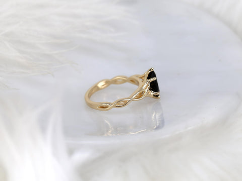 Mara 10x5mm 14kt Marquise Onyx Celtic Knot Ring,Unique Triquetra Ring,Marquise Engagement Ring,Marquise Crossover Ring,Anniversary Ring