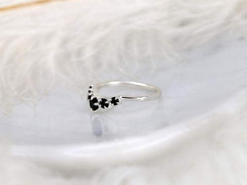 Saldana 14kt Onyx Graduated Nesting Ring,Unique Curved Wedding Ring,Nesting Band,Unique Wedding Ring,Crescendo Band,Onyx Nesting Ring