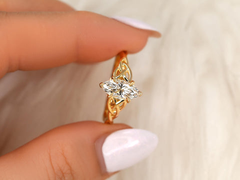 1.07ct Mara 14kt Diamond Marquise Celtic Knot Ring,Triquetra Engagement Ring,Marquise Engagement Ring,Unique Diamond Ring,Anniversary Ring