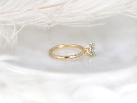 Dakota 7x5mm 14kt Aquamarine Oval Solitaire Ring,Oval Engagement Ring,Anniversary Gift,March Birthstone,Aquamarine Ring,Birthstone Ring