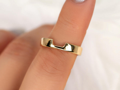 Codi 2.0 4mm 14kt Gold Cigar Band,Unique Cigar Ring,Nesting Ring,Cut Out Ring,Cigar Band,Unique Gold Ring,Wedding Ring,Gift for Her