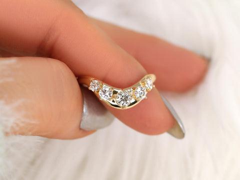 Luca 14kt Diamond Graduated Nesting Ring,Unique Wedding Ring,Nesting Band,Diamond Ban,Crescendo Band,Thick Gold Ring,Anniversary Ring